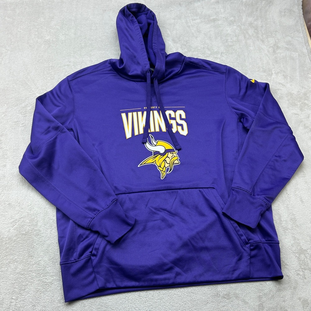 Nike Minnesota Vikings Hoodie Mens XL Purple NFL Training Dri-FIT Football NFL